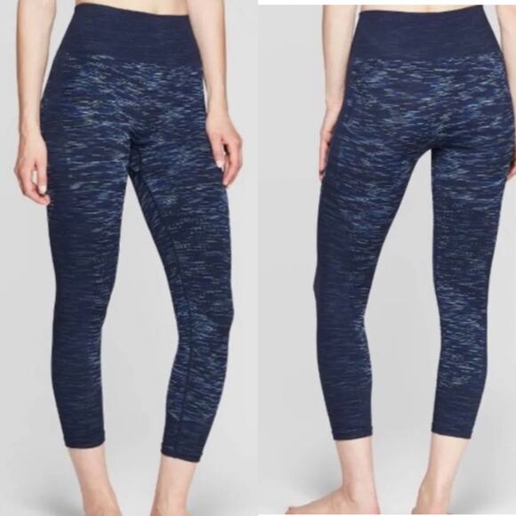 Joy Lab Blue Marled High Rise Leggings - Picture 1 of 8